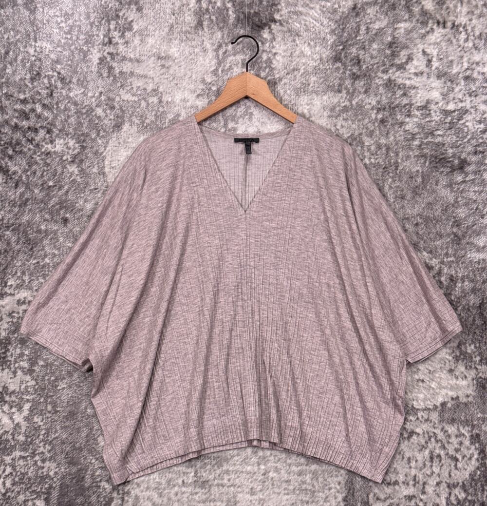 Oska Top 2 / US 8 - 10 Womens Pleated V Neck Short Sleeve Tunic Blouse
